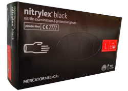 Rękawiczki czarne jednorazowe nitrylowe Nitrylex® Black 100 szt. L