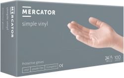 Rękawiczki jednorazowe winylowe MERCATOR® Simple Vinyl (PF) 100 SZT. S