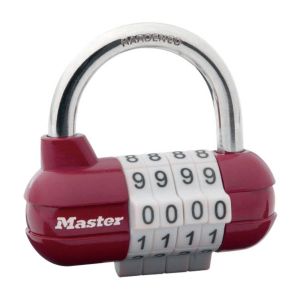 Kłódka na szyfr zewnętrzna bordowa Masterlock 1523D