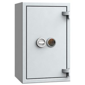 Sejf do biura z 440 hakami na klucze i zamkiem elektronicznym klasa I ISS safe4key I 157010.02 kolor RAL 7035