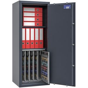 Sejf biurowy na klucze z 440 haczykami ISS safe4key I 157022.11 kolor RAL 7024 zamek kluczowy klasa I