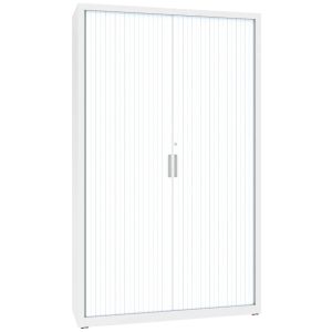 Szafa metalowa do biura z drzwiami żaluzjowymi SBM 217 M 120 cm kolor biały RAL 9010