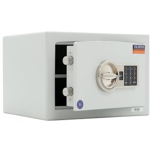 Mini sejf na pieniądze z zamkiem elektronicznym Valberg ASK 25 w kolorze jasnoszarym