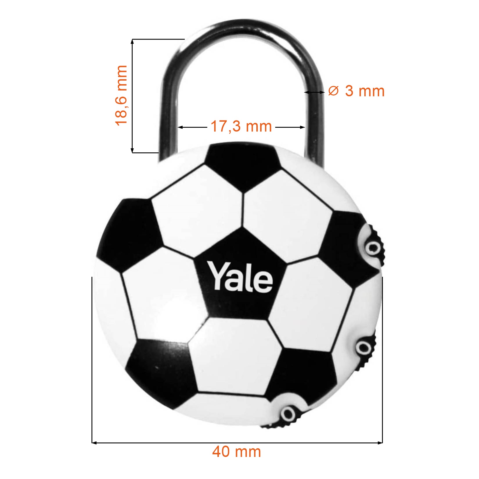 Kłódka z kodem dla dzieci Yale Y-Football