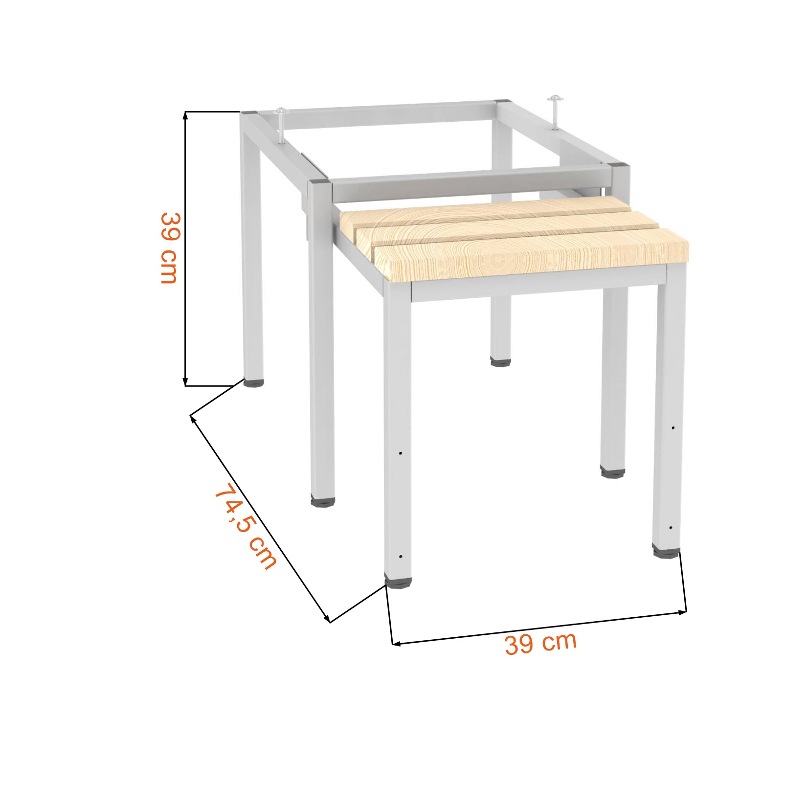Dane techniczne i wymiary podstawy z wysuwaną ławką o szerokości 40 cm PW 411 W