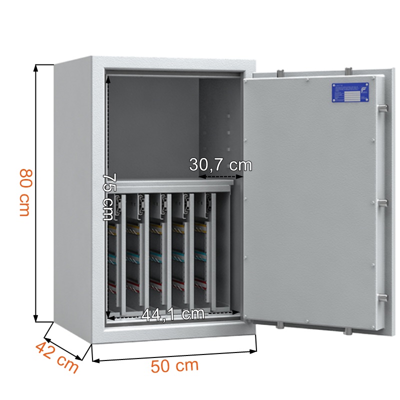 Sejf gabinetowy ISS safe4key I 157009.02 w kolorze RAL 7035 z zamkiem elektronicznym