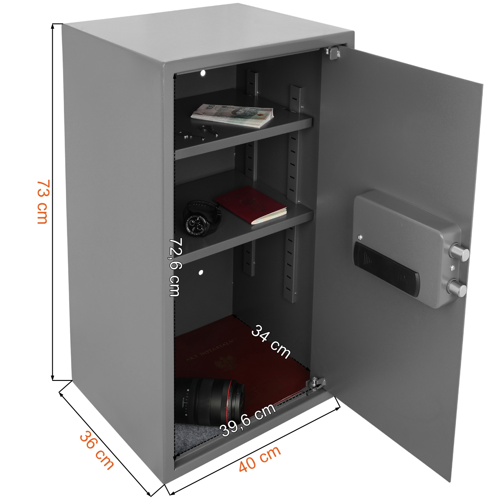 Kasa pancerna Brihard Business XXL LCD - dane techniczne