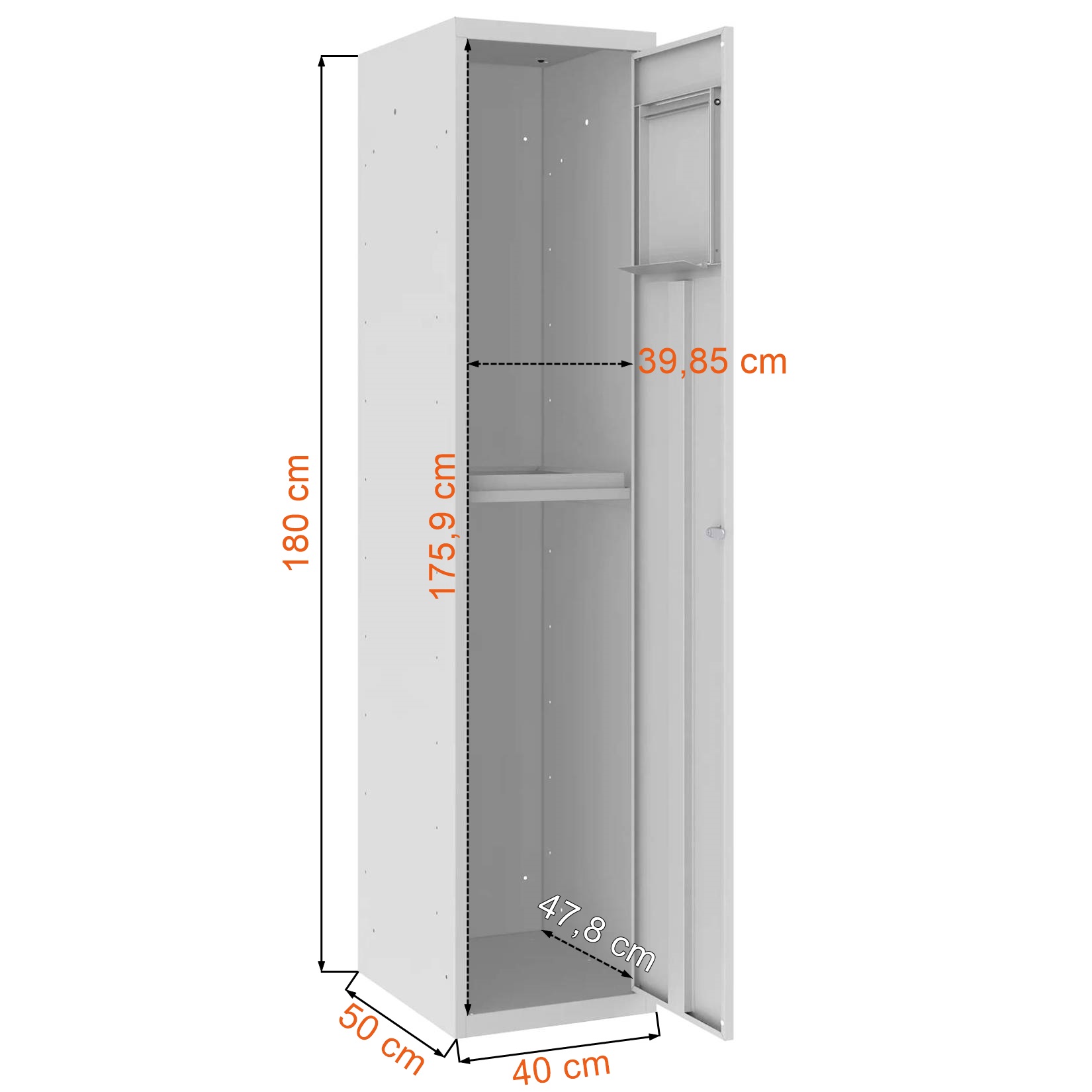 Dane techniczne i wymiary metalowej szafy na pranie MKB 5