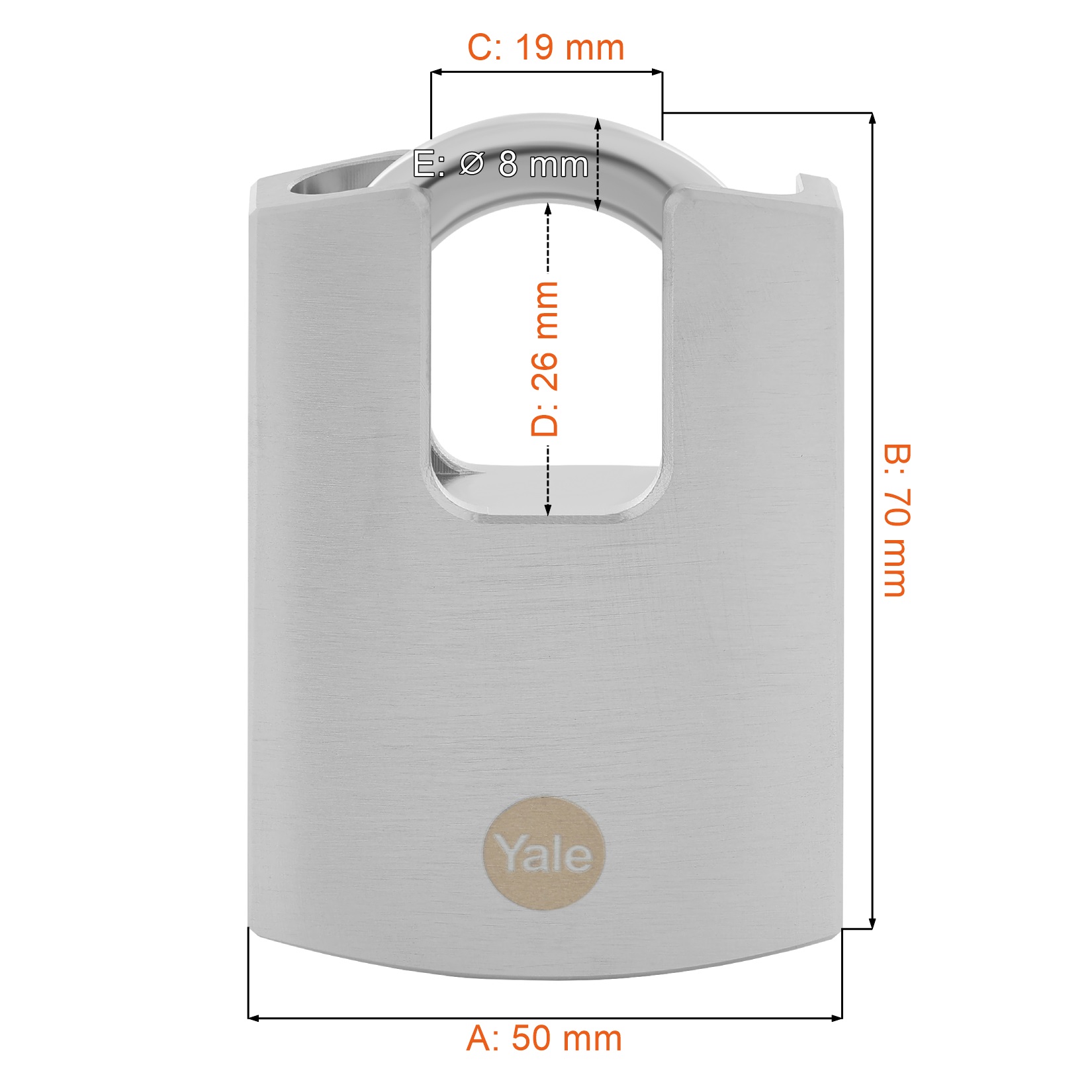 Kłódka z chronionym pałąkiem Yale Y122B/50/123/1